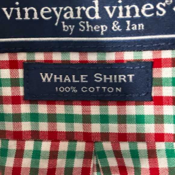 Vineyard Vines Boys Red Green checked Long Sleeve Button Down size 16. Holiday - Picture 6 of 7